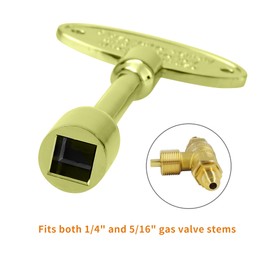 Opzour 2 Packs Universal Gas Valve Key Fit 1/4" and 5/16" Gas Valve Stems, Replacement Gas Key for Gas Fire Pits and Fireplaces Turn Ball Valve, Polished Gold