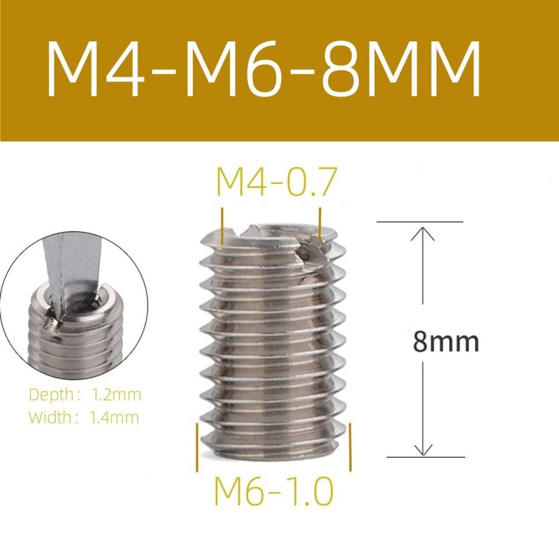 Self Tapping Thread Insert 10pcs 8mm Stainless Steel Thread Inserts