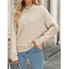 ZESICA Women's 2024 Fall Turtleneck Batwing Long Sleeve Ribbed Knit