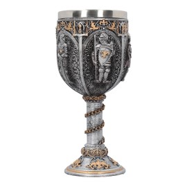 Nemesis Now Medieval Knight Goblet 17.5cm Silver, Resin w/Stainless Steel Insert