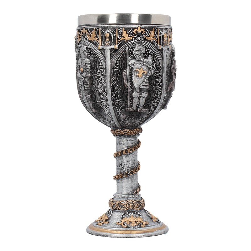 Nemesis Now Medieval Knight Goblet 17.5cm Silver, Resin w/Stainless Steel