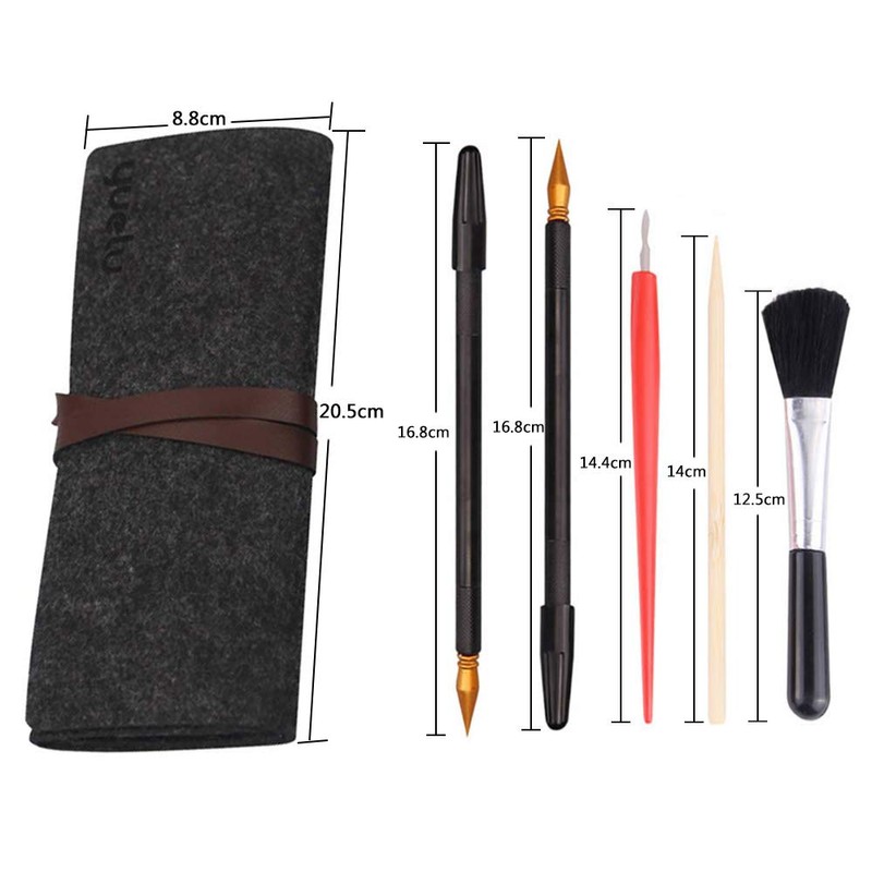 LOOKSEVEN Scratch Tools Set Scraper Pen, 6 Pcs Scratching Art