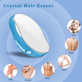 TUKETENGES Crystal Hair Eraser for Women and Men, Reusable Crystal Hair Remover Magic Painless Exfoliation Hair Removal Tool, Magic Hair Eraser Device for Back Arms Legs (Sky Blue)