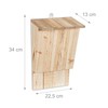 Relaxdays Bat Box Large Shelter for Bats Made of Untreated
