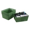 Rinboat Medium Plastic Baskets for Organizing, Plastic Woven Storage Basket,
