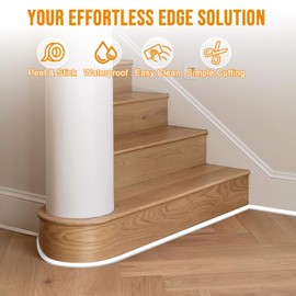 Flexible Quarter Round Molding Trim - 78in Waterproof Bendable Silicone Peel and Stick Molding Trim for Walls, Floor, Corner, Staircase, Tub, Cabinet Edge