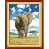 YEESAM ART Cross Stitch Kits, Elephants Snow Mountain 14CT Counted