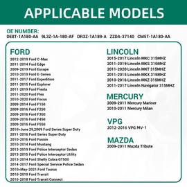 CDWTPS TPMS Sensor, sistema de monitor de presión de neumáticos de 315 MHZ para Ford | Lincoln | Mercury reemplaza # 9L3Z1A189A.DE8T1A180AA (paquete de 1)