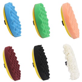 CASOMAN CASOMAN 7-Inch Buffing and Polishing Pad Kit, 7 Pieces 7" Polishing Sponge, Waxing Buffing Pad Kit