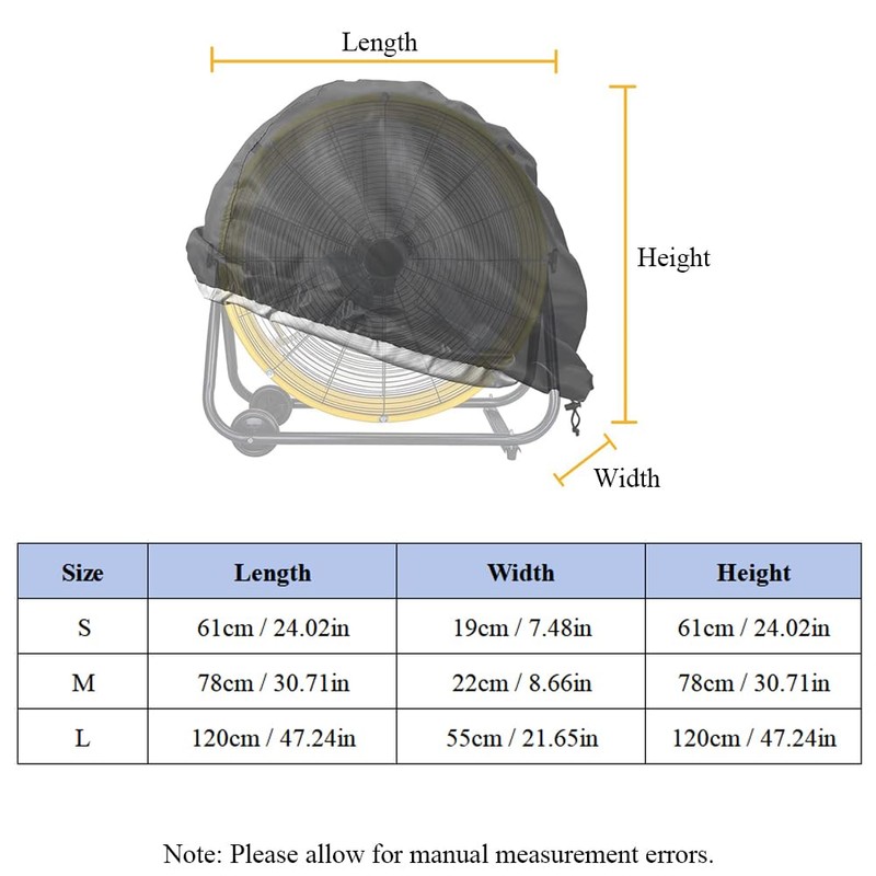 Dust-proof Drum Fan Cover, Sun Protection Shield, Waterproof Floor Fan