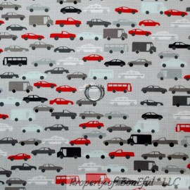 RJR Fabrics, Kanvas, Studio BonEful Fabric FQ Cotton Quilt Gray B&W Red Black CAR City Girl Taxi Cab NYC USA