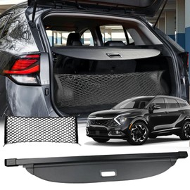 OPS AOTO Cargo Cover for Kia Sportage 2023 2024 2025 Accessories, Leather Retractable Trunk Cover for 2023 2024 2025 Kia Sportage Accessories Privacy Security Screen Luggage Shield Shade