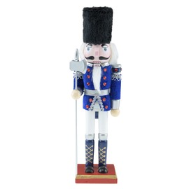 Clever Creations Blue Guard 12 Inch Traditional Wooden Nutcracker, Festive Christmas Décor for Shelves and Tables