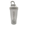 4Trails 600ml Protein Shaker Bottle - with shaker ball and built in carrying hook (Frosted White)