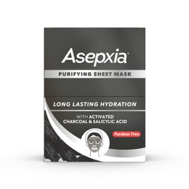 Asepxia Oil-Free Purifying Facial Sheet Mask with Activated Charcoal & Salicylic Acid, 10 Sheet Masks [PLS CONFIRM QTY]