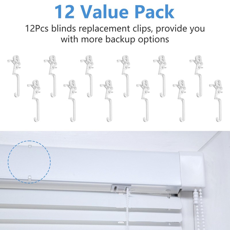 Clips for Hunter Douglas Blinds, 12Pcs Clear Valance Clips Replacement