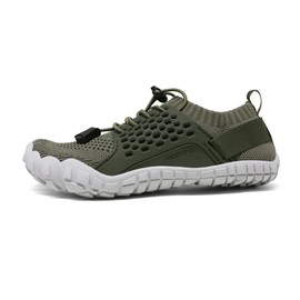 NORTIV 8 Unisex-Child Quick Dry Barefoot Lightweight Athletic Outdoor Water Sports Shoes, Army Green/2-5 Big Kid (Aqua-K2)