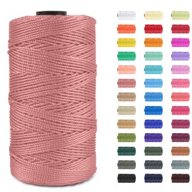 JeogYong Polypropylene Macrame Cord 1.5mm x 656 feet Thick 3 Strand Twisted 100% Polypropylene Rope Twine String Macrame Yarn, Colored Knitting & Crochet Bag Cord Crochet Thread Supplies for Knitter