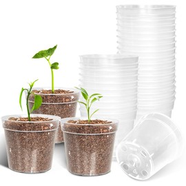 RooTrimmer 2.7 inches (6.8 cm) Transparent Seeding Pot, Plastic Pot, Set of 30, Seeding Pot, Poly Pot, Plastic Pot, Clear