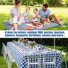 Kochorie 54 Inch x 300 Ft Blue Checkered Plastic Table