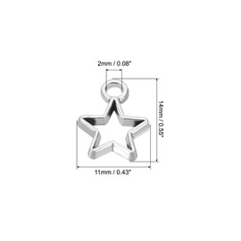 PATIKIL 100Pcs Star Charm, Star Pendants Bulk Mini Bezels Charm Pendants Alloy Pentagram for Jewelry Making Bracelets Earrings DIY Crafts, Dark Silver