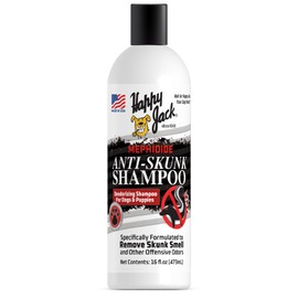 Happy Jack Mephidide Anti Skunk Shampoo for Dogs, Cats, Pets – Hypoallergenic Skunk Odor Remover for Dogs – Deodorizing Dog Shampoo (16oz)