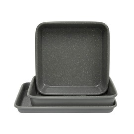 casaWare 3pc Ultimate Series Commercial Weight Toaster Oven Bakeware Set (Silver Granite)