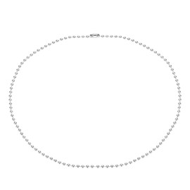 PATIKIL Silver-tone Beaded Chain Necklace, Titanium Steel 4mm Bead Ball Chain Necklace Y2K Punk Necklace for Women and Men Jewelry Gift, 21.65 Inch Length