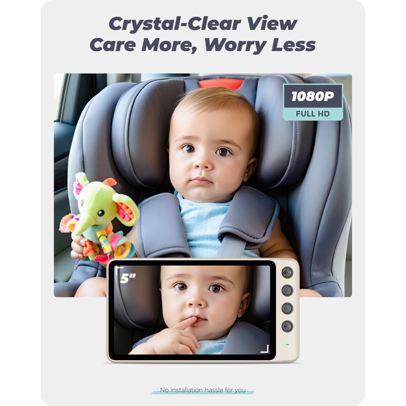 WEMOH NO.1 Magnetic Baby Car Camera with 5" 1080P IPS