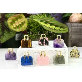 Wholesale Lot 8 PCs Natural Mix Crystals Purses 👛 👜 Healing Energy