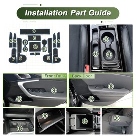 BSTW Compatible with Kia Ceed Proceed XCeed GT Line 2018-2024 Non-Slip Mats, Kia Ceed Rubber Mats Non-Slip Mats for Centre Console, Cup Holder, Door Seam (Blue)