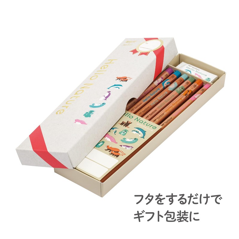 Tombow MP-KHN2-2B Hello Nature Pencil 6 Patterns Gift Set with