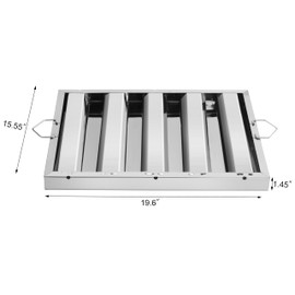 New Star Foodservice 54361 Stainless Steel Hood Filter, 20" W x 16" H, Set of 6