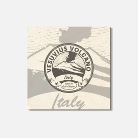 Unbranded Vesuvius Volcano Italy Grunge Travel 4'' X 4'' Square Wooden Coaster
