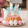 Gyufise 24Pcs Happy Easter Cupcake Toppers Blue Glitter Easter Rabbit