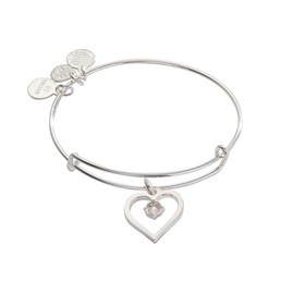 Alex and Ani Crystal in Heart Charm Bangle Bracelet
