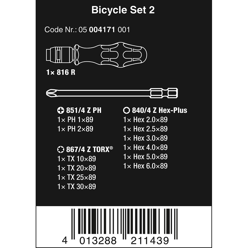 Wera Unisex - Adult Bicycle Set 2 Screwdriver Set, Unspecified