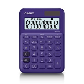Casio MW-C20C-PL-N Colorful Calculator, Purple, 12 Digits, Mini Just Type