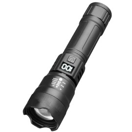 BY-J LED Flashlights, High Powered Super Bright Tactical Flashlight, Rechargeable, 3 Modes Zoomable IP65 Waterproof Flash Lights for Emergency, Outdoor, Home, Camping, Hiking