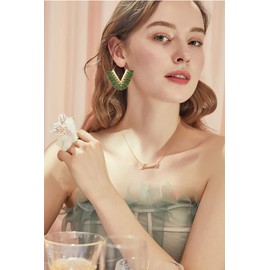 Statement Tassel Earrings, Delicate Bohemian V Shap Tassel Hoop Earring Elegant Fringe Drop Dangle Earrings for Women