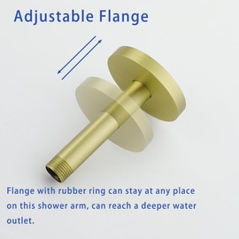 Wall Mounted Stainless Steel Shower Arm Shower Head Extension Pipe Bathroom Accessories 4 Inch Brushed Gold,SW-RD91038-4BG.
