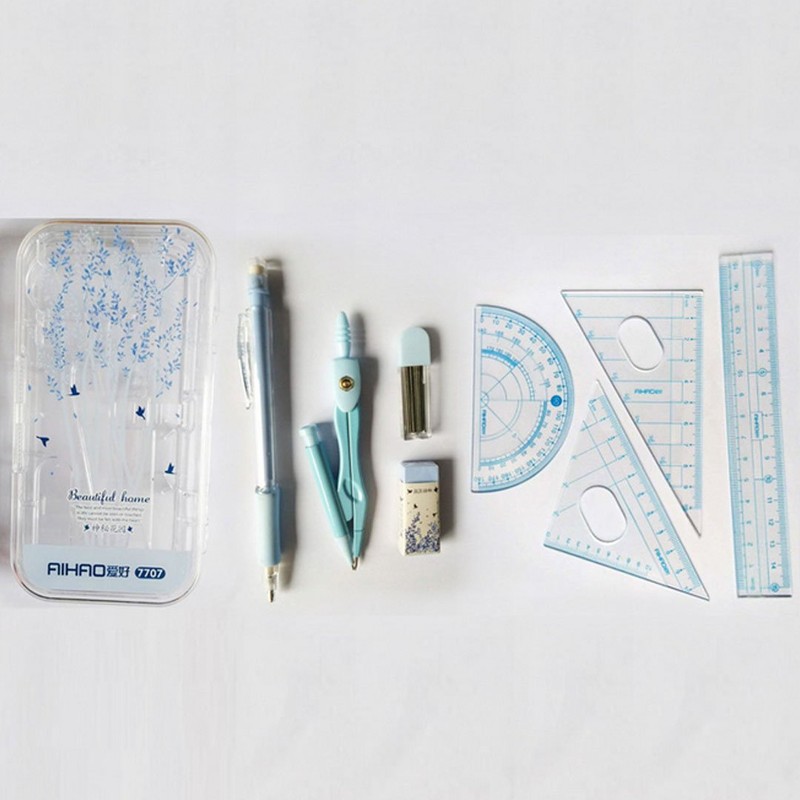 Sun Kea 8 Pcs Geometry Tool Set with Plastic Storage