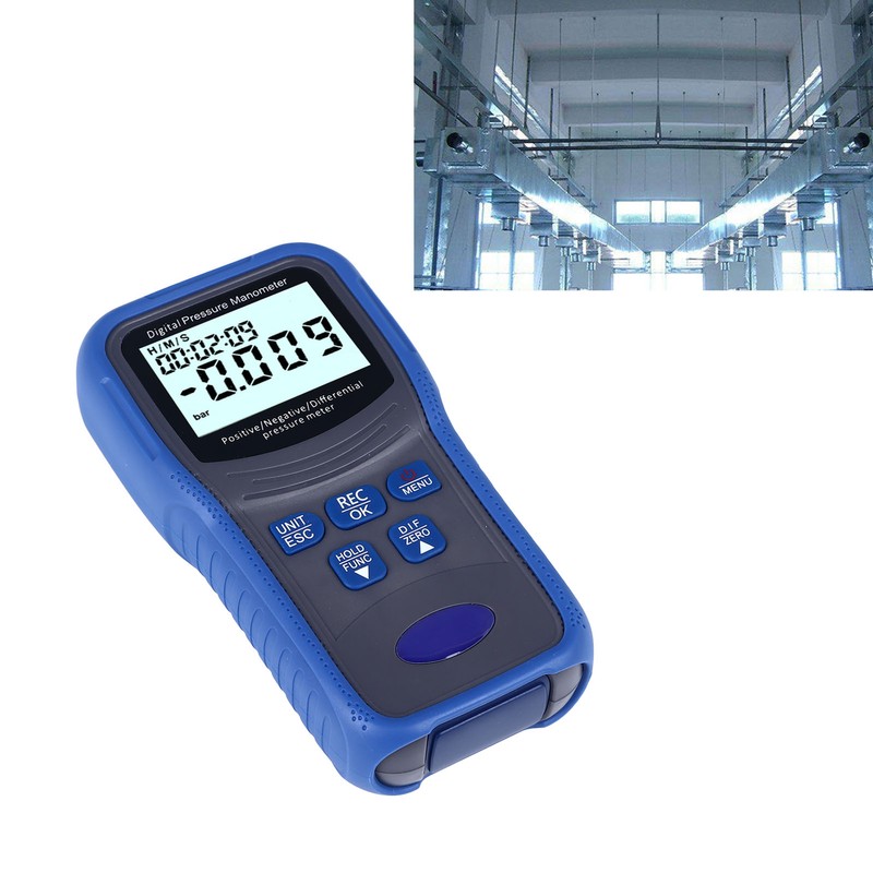 Digital Manometer High Accuracy 11 Units LCD Backlit Air Differential