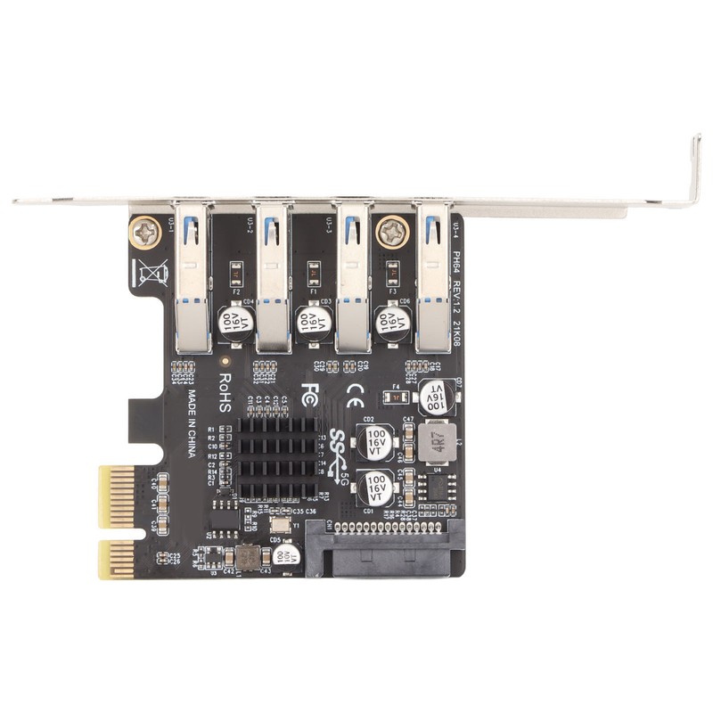 USB 3.0 PCIE Expansion Card PH64 2U/4U VL805 Chip 5Gbps