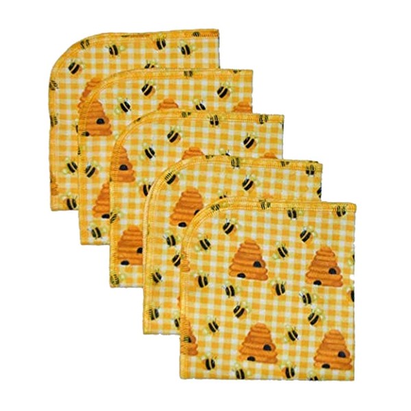 Honey Bee Printed Flannel Paperless Towels 1 Ply 12x12 Inches