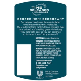 Degree Men Original Protection Antiperspirant Deodorant, Cool Rush, 2.7 oz, 4 count