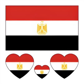 Egyptian Flag Tattoos,10 Sheets Egypt Flag Temporary Tattoos Stickers,40 Pcs Waterproof Sweat Sports National Flag Tattoos For Men Kids Women (Egypt)