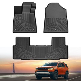 Pleoos® Floor Mats for Honda Passport 2026 RTL/TrailSport, All-Weather TPE Rubber Floor Liners, Automobile Mats Accessories Front Rear Row for Honda Passport 2026