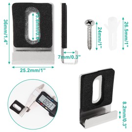 10pcs Heavy Duty Mirror Hanging Kit, Heavy Mirror Mounting Hardware Mirror Clips for Wall Mounting, Wide Channel Mirror Hanger for the Wall Mirror Hooks with Screw for Frameless Mirror (Silver, Small)