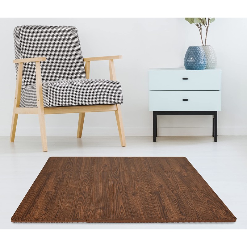 FloorPops Brown Craftsman Interlocking Floor Tiles, FP3593